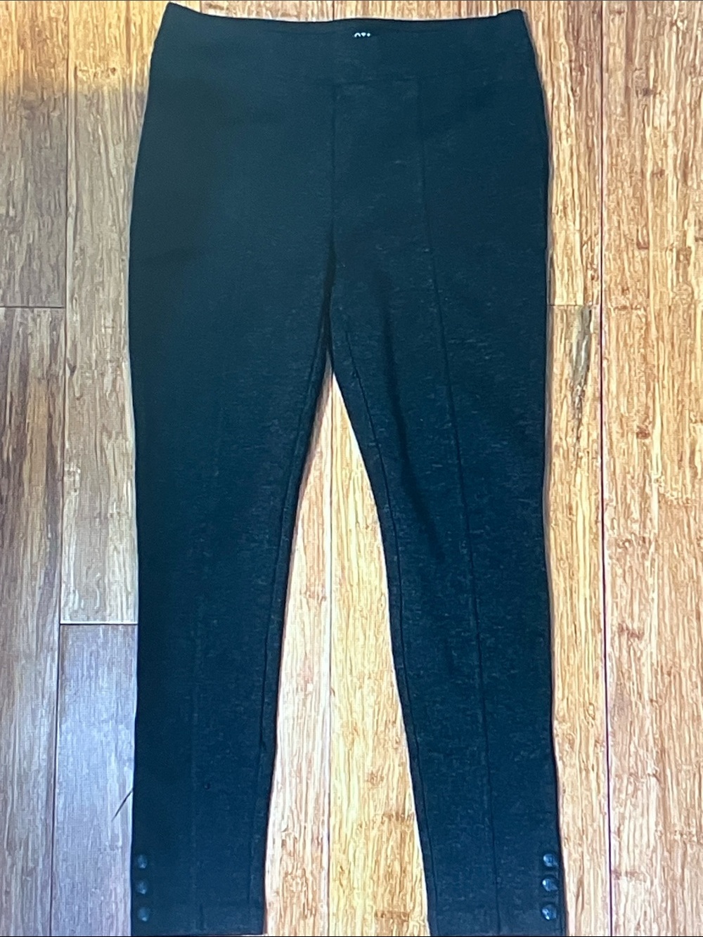 Talbots Black Ponte Leggings with Button Hem